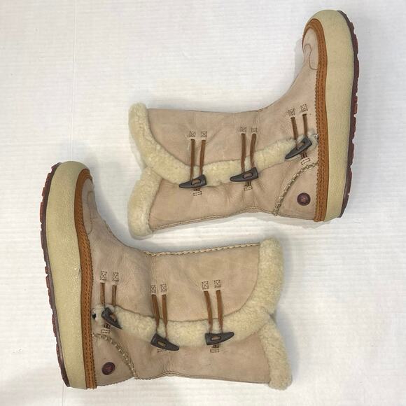 Merrell Boots Women 7.5 Spirit Tibet High Timber Winter Snow Boot J20032 Beige - Picture 5 of 8